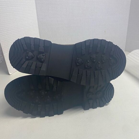 JUST FAB Women’s Claudine E Booties‎ Leopard Black Lace Up Boots - Picture 7 of 11